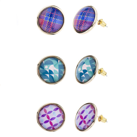 Set Orecchini Rond Imprimé